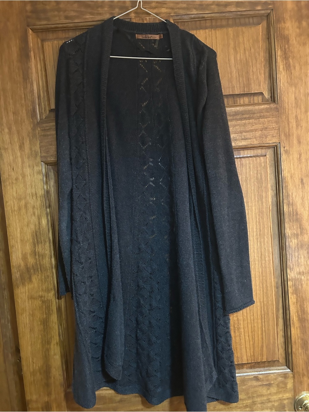 Belldini Black Open-Front Knit Cardigan